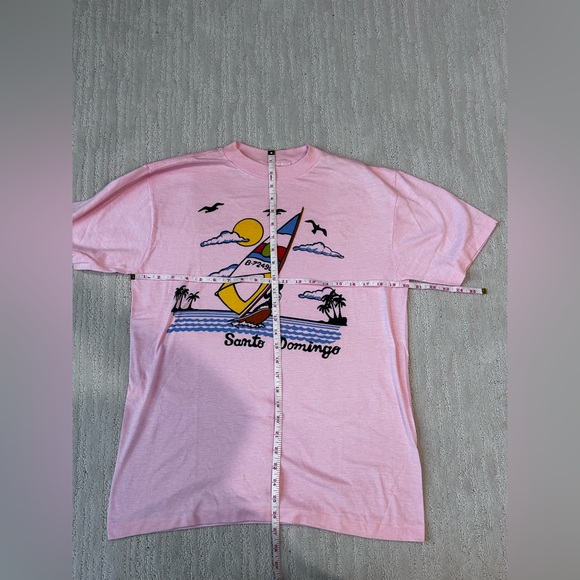 Vintage single stitch pink Santa Domingo surfing t-shirt 90’s sized M/L - Picture 8 of 13